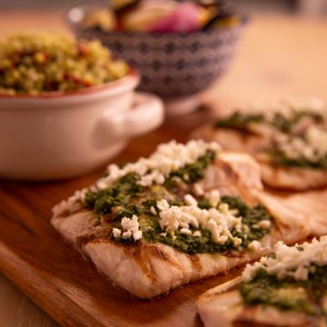 Grilled White Fish with Pesto