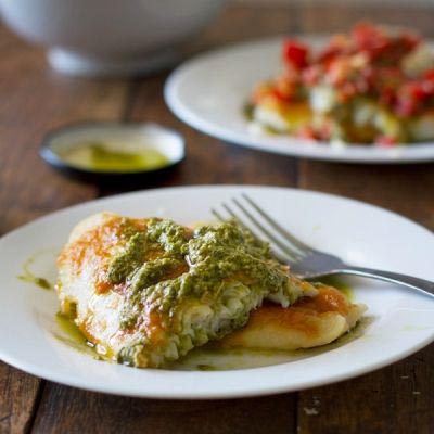 Grilled White Fish served with Pesto over Couscous