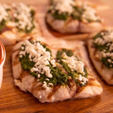 Grilled White Fish with Pesto