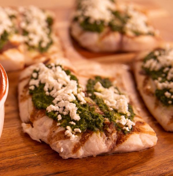 Grilled White Fish with Pesto