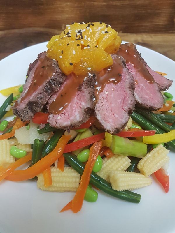 Oriental Salad with Lemon Grass Miso Beef