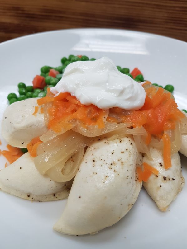 Perogies served with Caramelized Onions
